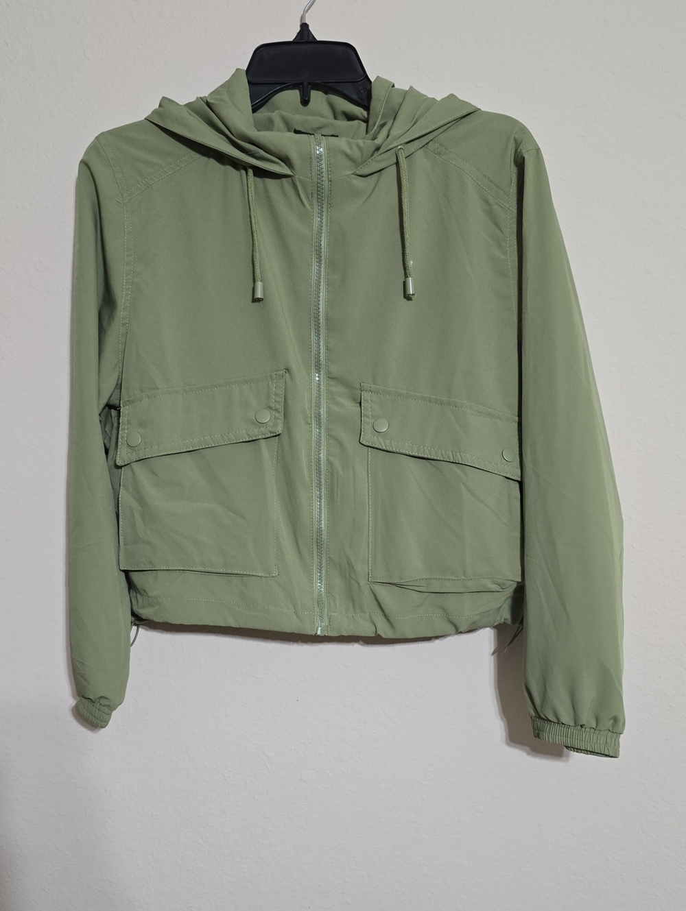 NWT Juniors Love Tree Light Olive Utility Hooded Jacket Size S